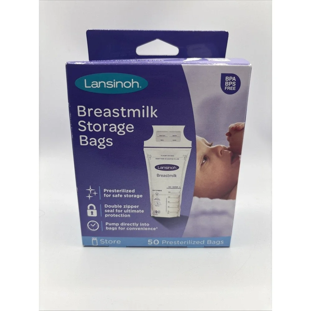 Lansinoh Breastmilk Storage Bags - Super Strong & Pre-Sterilized - 100 count